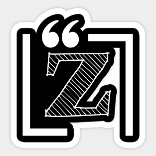 Letter Z: Monogram Initial letter z Sticker